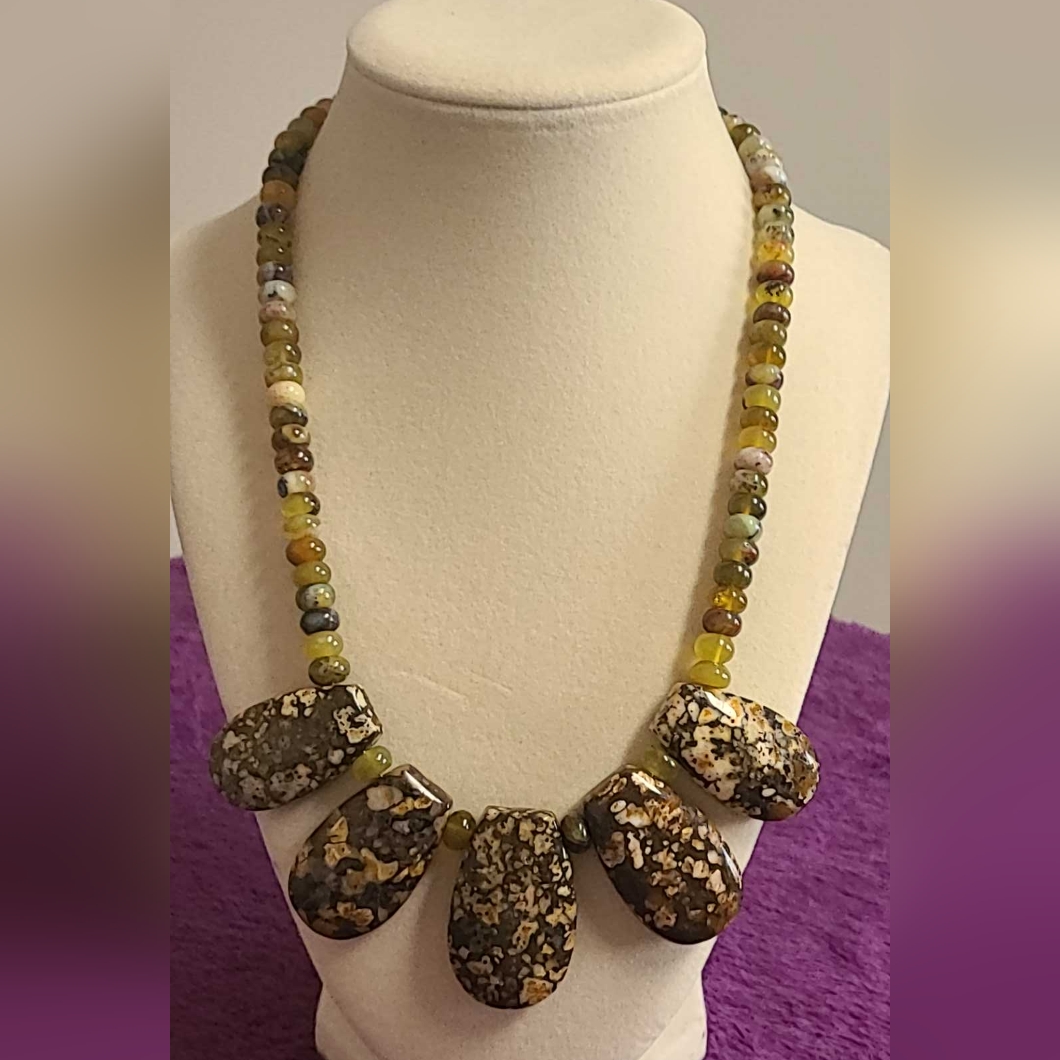 Rare Jay King Black Chalcedony Flower Calcite Reversible Sterling Necklace 18 199$